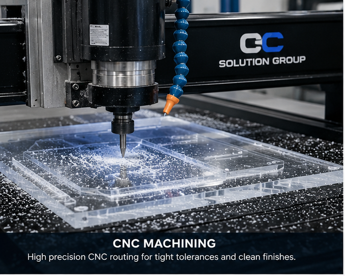CNC plastic machining for custom clear plastic components
